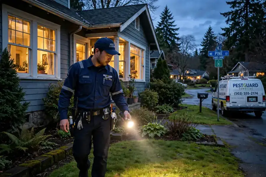 UV Inspection Light used for residential rodent control in Corvallis