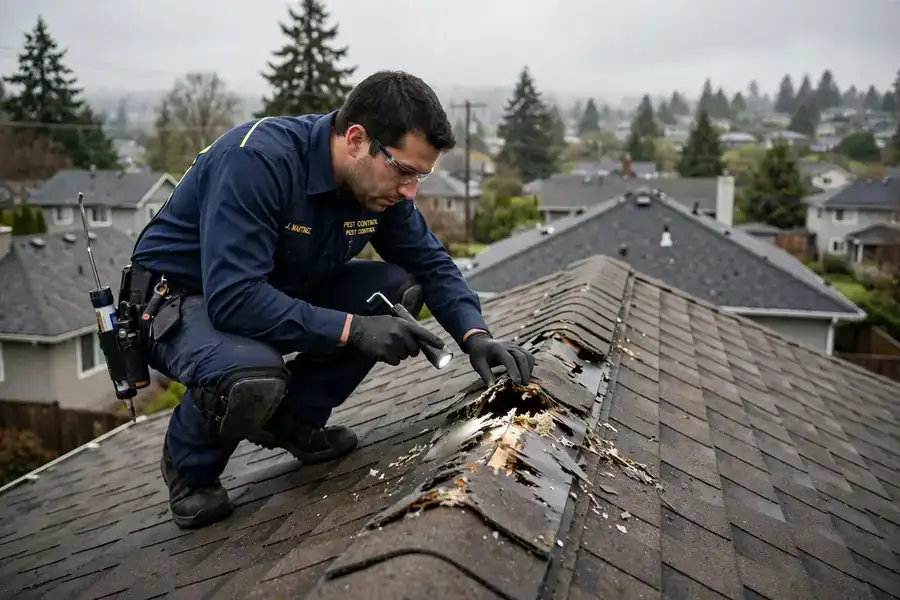 Copper mesh and hardware cloth used for attic rodent removal in Corvallis