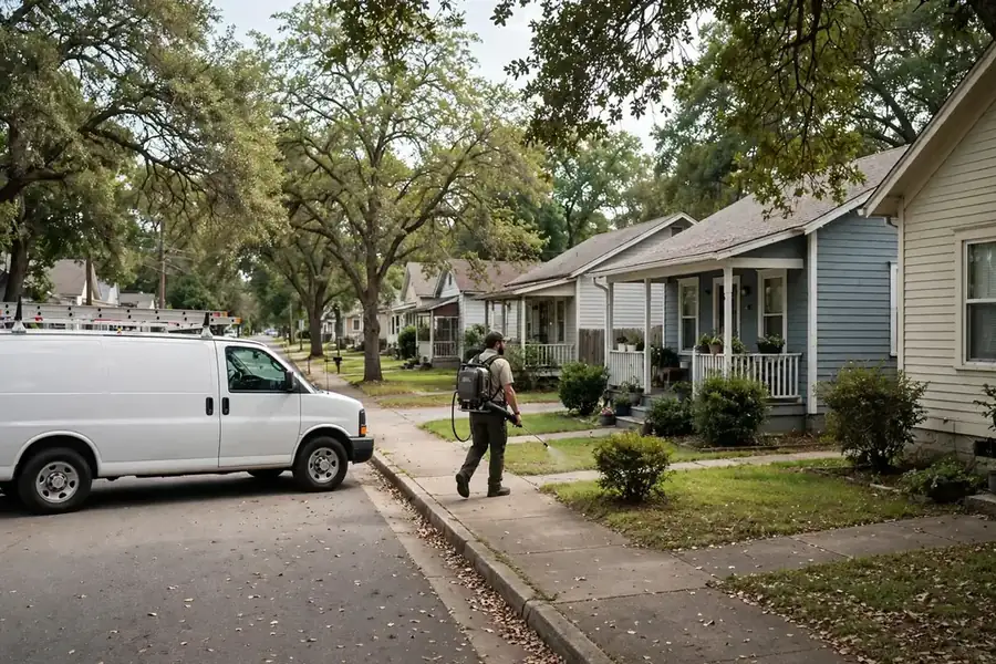 Tangent street with homes near the Highway 34 corridor
